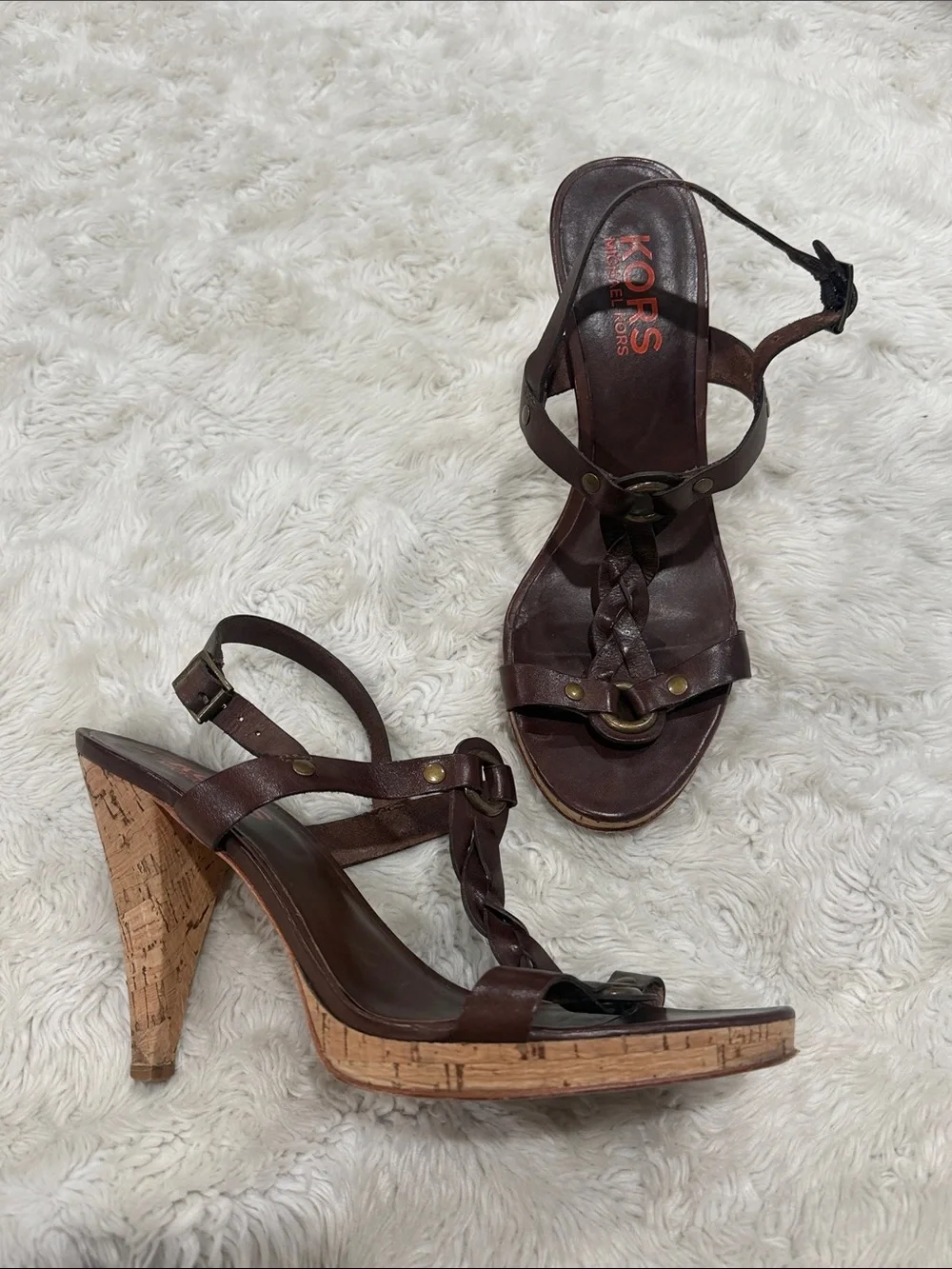 KORS Michael Kors brown leather strappy‎ sandals Woman’s size 10 M